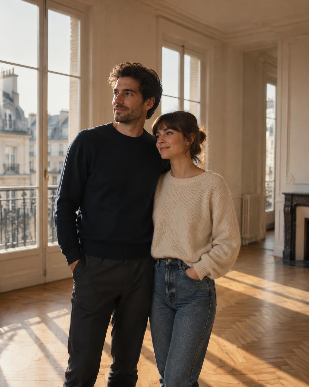 Un couple découvre son futur logement lumineux